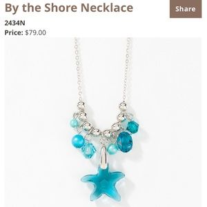 Touchstone Crystal by Swarovski BY THE SHORE charm necklace turquoise shades NIB